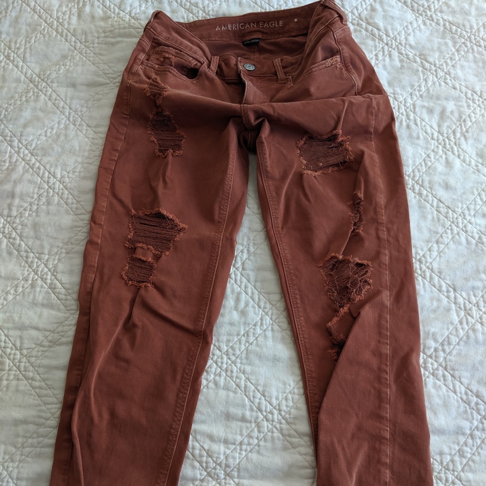 American Eagle Rust Tomgirl Pants Size 4 Regular